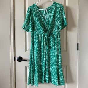 Green Printed Maternity Dress